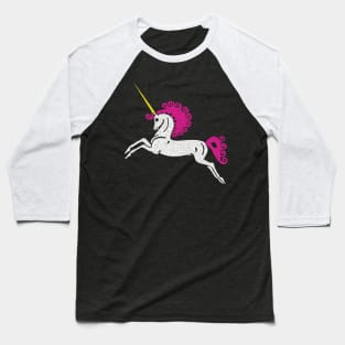 Vintage Retro Pretty Pink Princess Unicorn Baseball T-Shirt